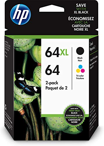 HP 64XL 64 3YP23AN Ink Cartridges Black and Tri-Color 2Pack Genuine 6252