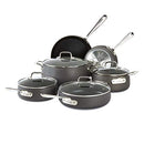 All-Clad HA1 Hard Anodized Nonstick Cookware Set 10 Piece Induction Oven Broiler Safe 500F, Lid Safe 350F Pots and Pans Black