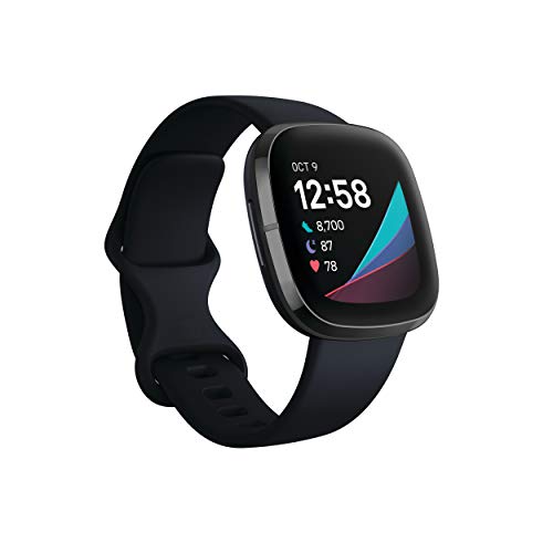 Fitbit Sense Advanced Smartwatch Heart Health Stress Skin Temp Carbon Graphite