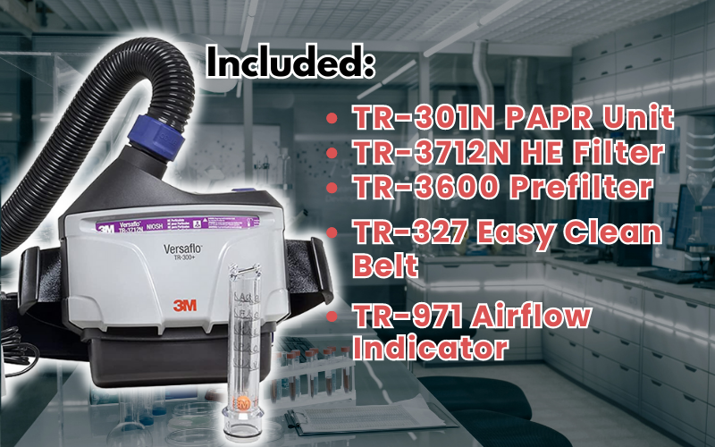3M PAPR Respirator, Versaflo Powered Air Purifying Respirator Kit, TR-300N+ ECK