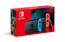 Nintendo Switch with Neon Blue and Neon Red Joy Con