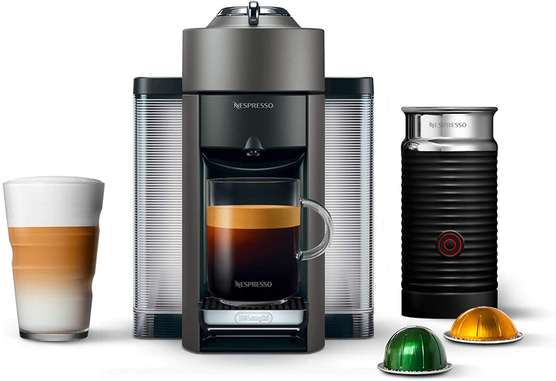 Nespresso Vertuo Coffee Espresso Machine Aeroccino Milk Frother De'Longhi Titan