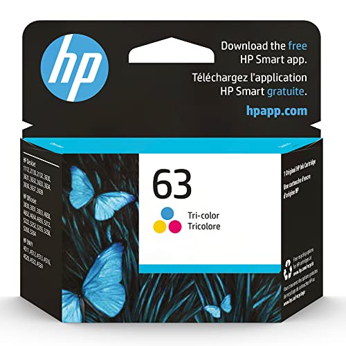 HP 63 F6U61AN Ink Cartridge Tri Color Genuine 1112 2130 3630 3632 3634
