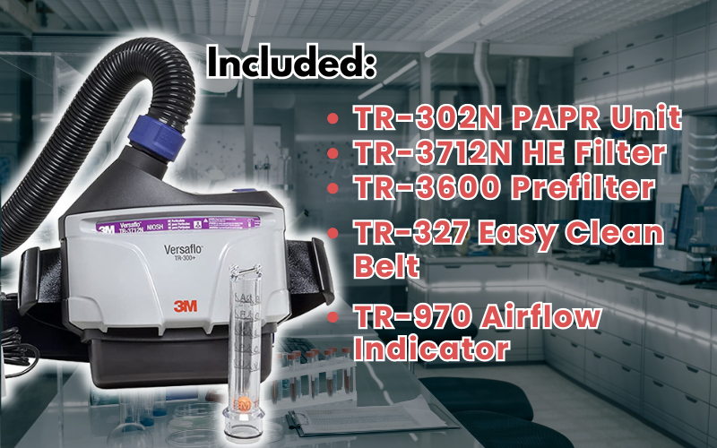 3M PAPR Respirator, Versaflo Powered Air Purifying Respirator Kit, TR-300N+ ECK