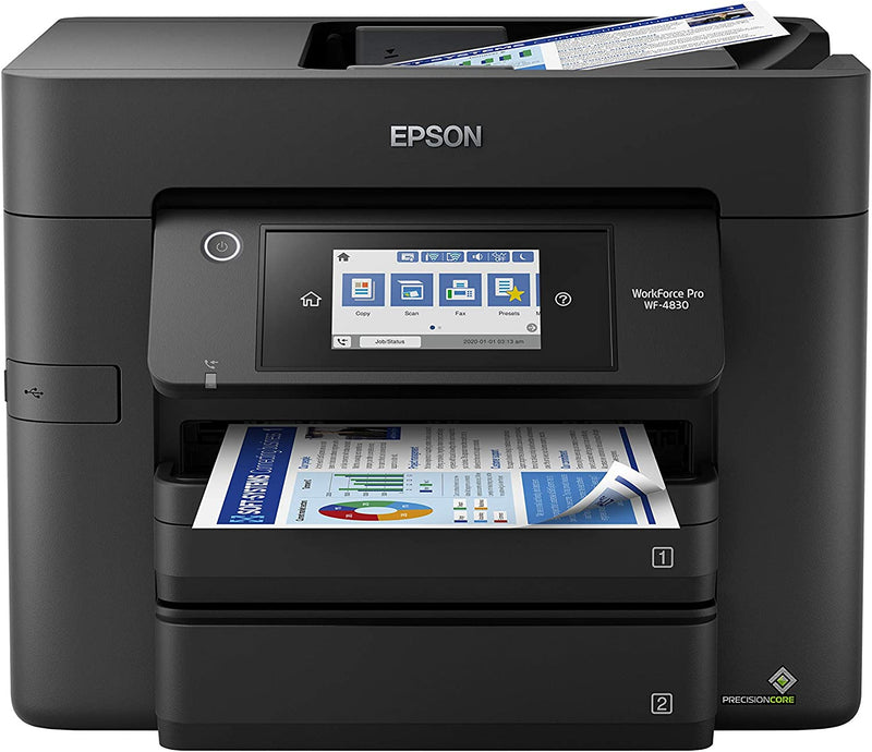 Epson Workforce Pro WF-4830 Wireless All-in-One Printer with Auto 2-Sided, Black