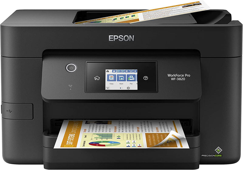 Epson WF3820 Workforce Pro Wireless Color Inkjet All-in-One Printer Black