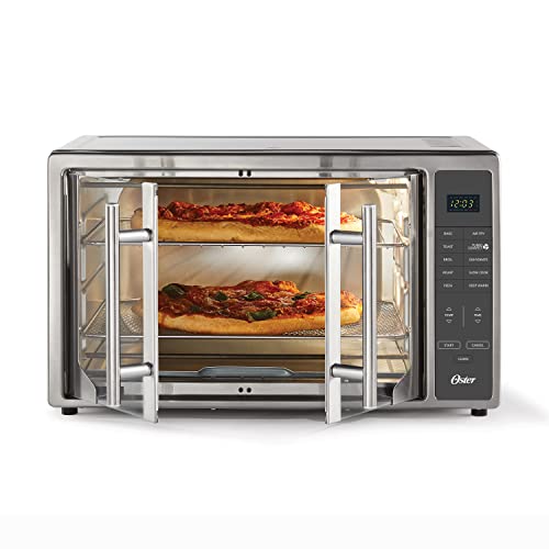 Oster Air Fryer Oven Toaster Oven Fits 16in Pizzas Stainless Steel French Doors
