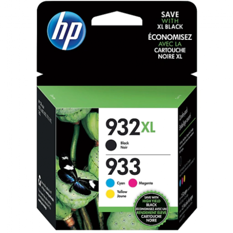 HP 932XL 933 N9H62FN Ink Cartridges CMYK 4Pack Genuine 6100 6600 6700