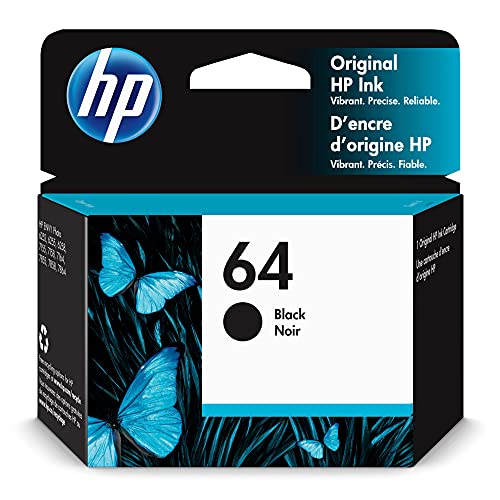 HP 64 N9J90AN Ink Cartridge Black Genuine 7955e 7958e 6220 6222 6230 6232 6252