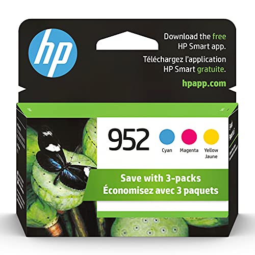 HP 952 N9K27AN Ink Cartridges Cyan Magenta Yellow 3Pack Genuine 7740 8702 8210