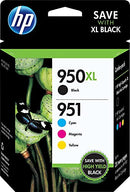 HP 950XL 951 C2P01FN Ink Cartridges Black Cyan Magenta Yellow Genuine 251dw