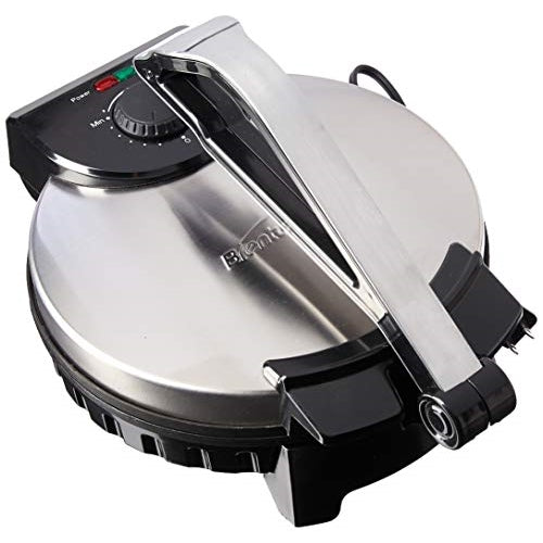 Brentwood Electric Tortilla Maker NonStick 10inch Brushed Stainless Steel Black