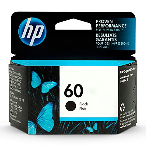 HP 60 CC640WN Ink Cartridge Black Genuine D2530 D2545 F2430 F4224 F4440
